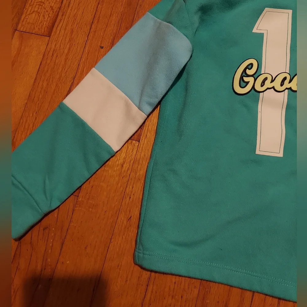 Children's Place Blue Girls Hoodie Size 5-6 Good Vibes Sweatshirt